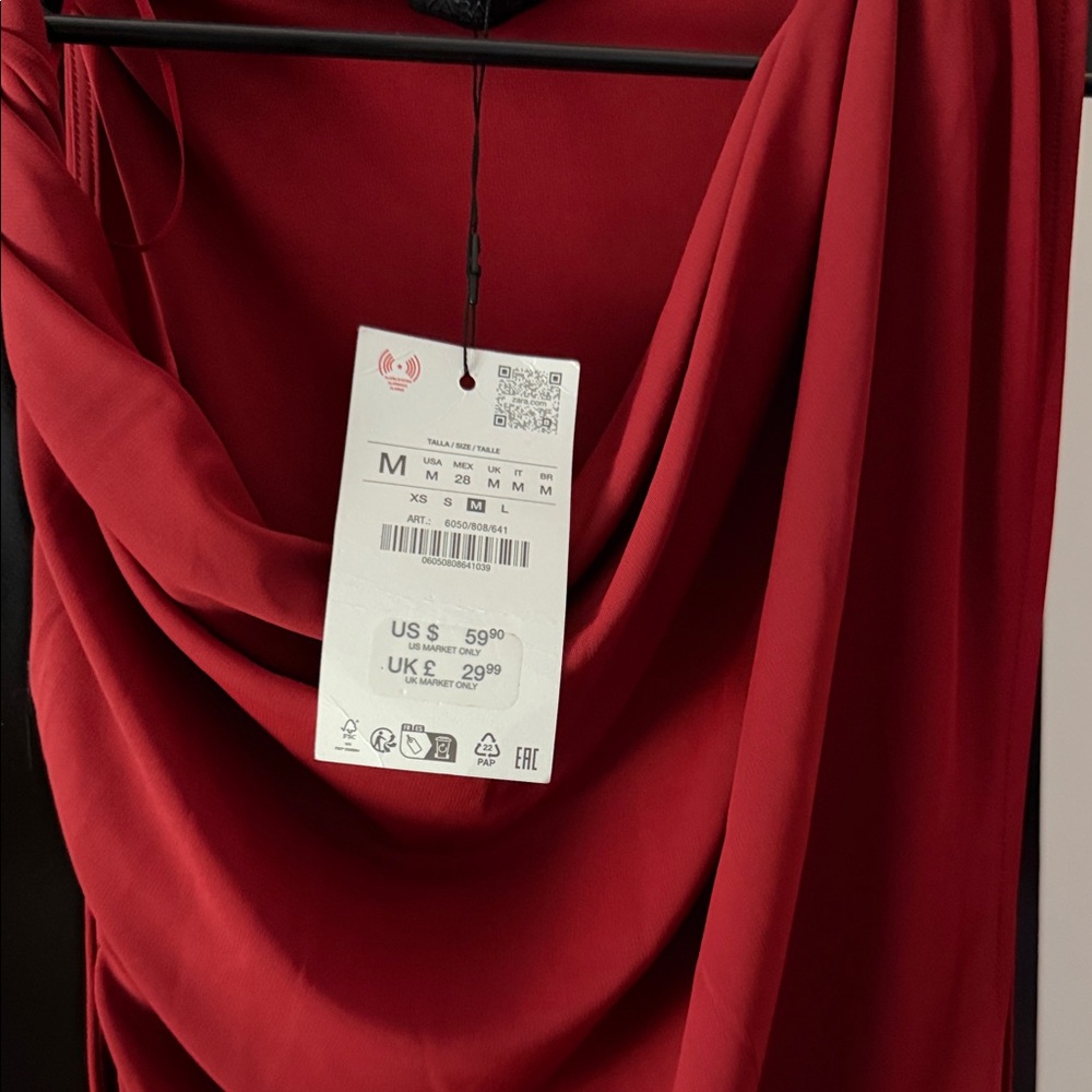 Zara Rust Red Draped Maxi Dress - Picture 7 of 7